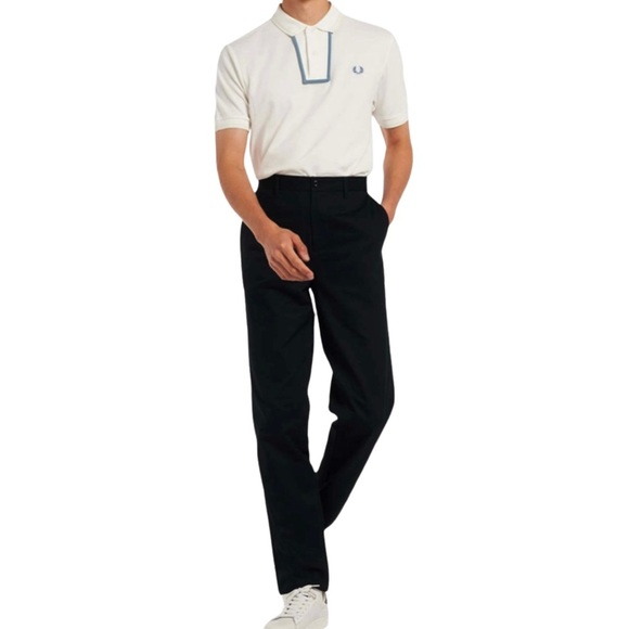 Fred Perry Navy Cotton Classic Pants 30S T3508 Preppy Designer NWT Retail $153 - Picture 9 of 9